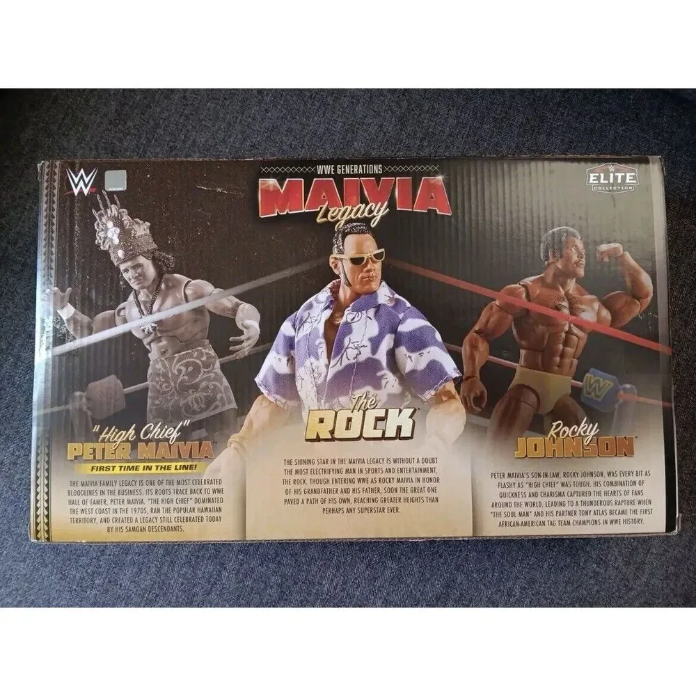 WWE Mattel Elite Rock, Rocky Johnson, Peter Maivia WWE Generations Legacy 3-Pack